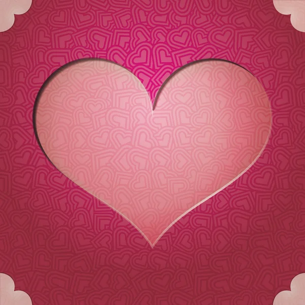 Marco del corazón. Tarjeta de regalo. Día de San Valentín Vector forma de corazón — Vector de stock