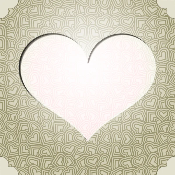 Καρδιά πλαίσιο. δώρο κάρτα. Αγίου Βαλεντίνου — Διανυσματικό Αρχείο