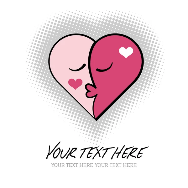 Abstracte een hart van twee gezichten, symbool van de liefde, voor Valentijnskaart — Stockvector
