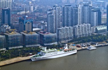 yolcu port shanghai, shanghai, Çin (retro tarzı)