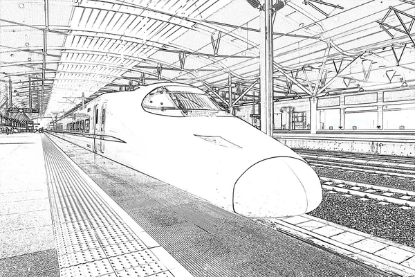 stock image High Speed Train Monochrome sketch