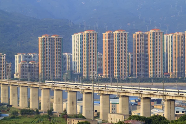 stock image Supertrain on Concrete Bridge,at The southeast coast of China