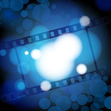 Vector: movies film blue light background clipart