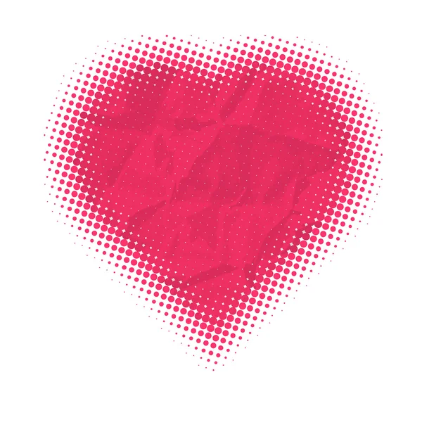 Valentines day card, vector illustration, halftone heart dots — Stock Vector