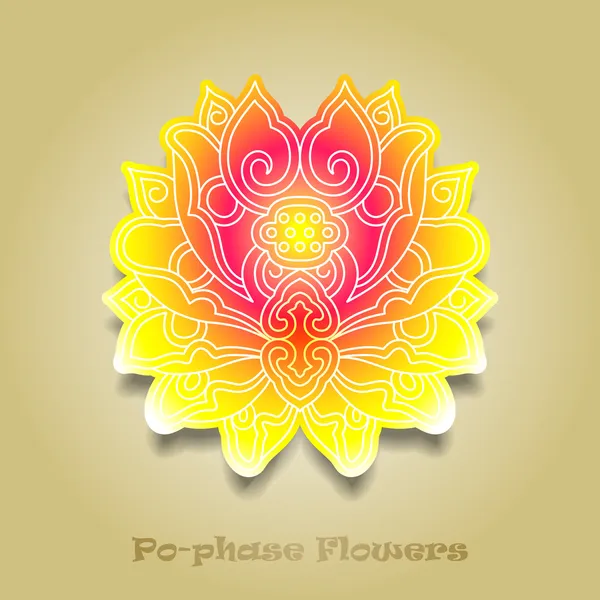 Fleurs pophasiques virtuelles chinoises : lotus, Paeonia suffruticosa, ch — Image vectorielle