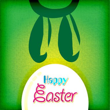 Happy easter greeting card , bunny eggs clipart