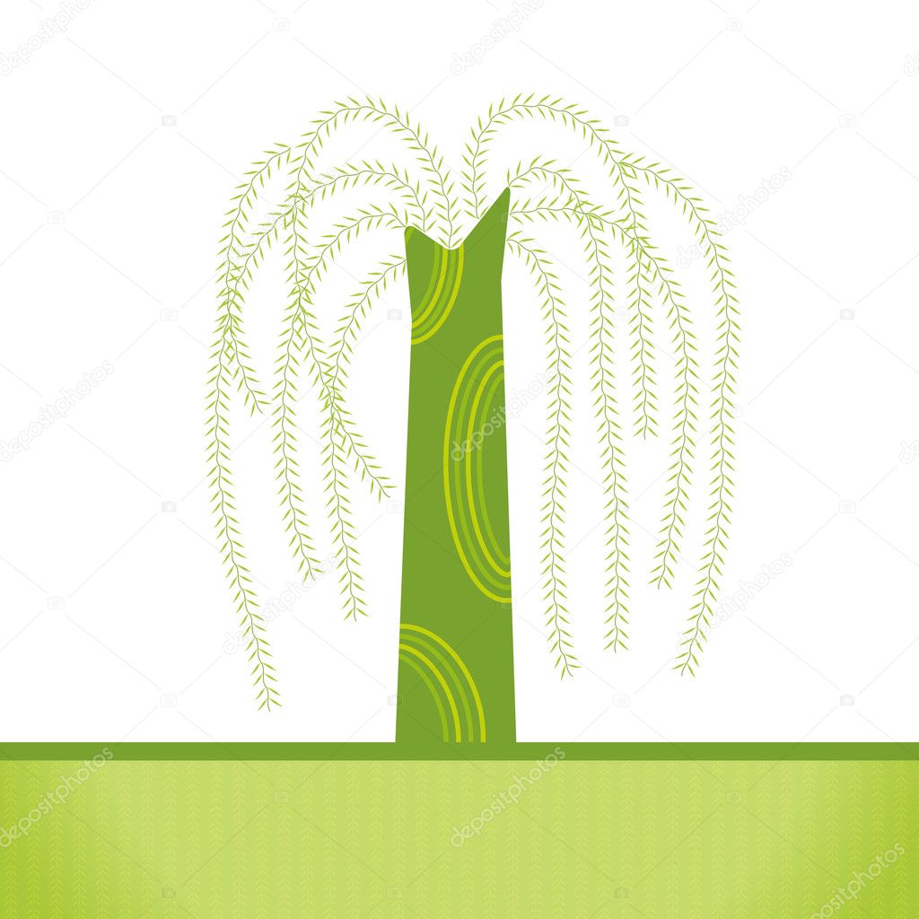 Vector: artistic willow tree background