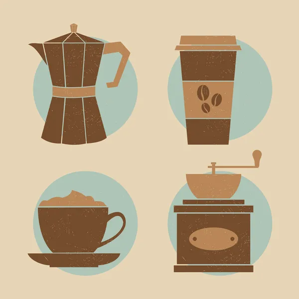 Kaffee-Icon-Set — Stockvektor