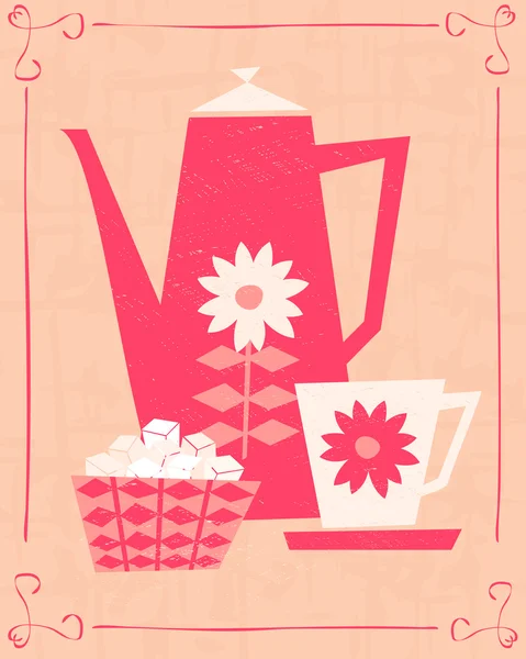 Carte café rétro — Image vectorielle