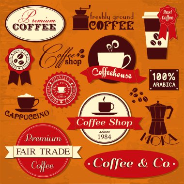 Vintage Coffee Labels clipart