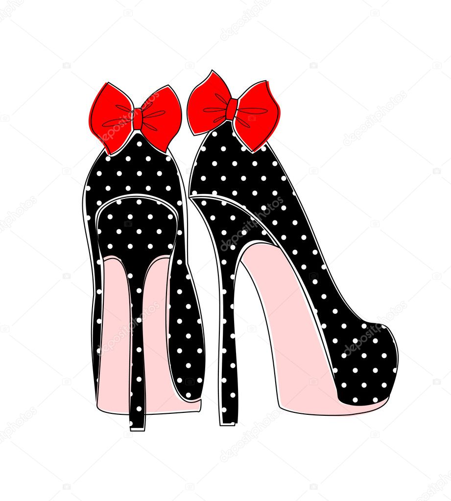 Elegant Pin-up Style Shoes Stock Vector by ©ivaleks 8166747