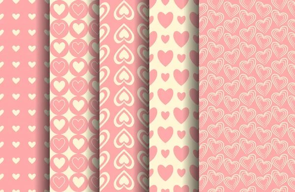 Conjunto de padrões de Valentine — Vetor de Stock