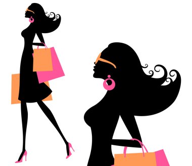 Summer Shopping Girl clipart