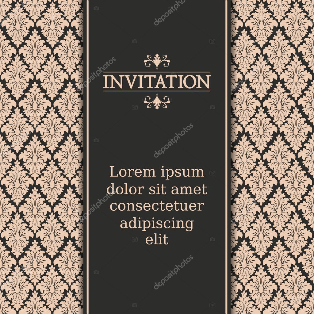 Vintage Invitation Template Stock Vector Image by ©ivaleks #8953839