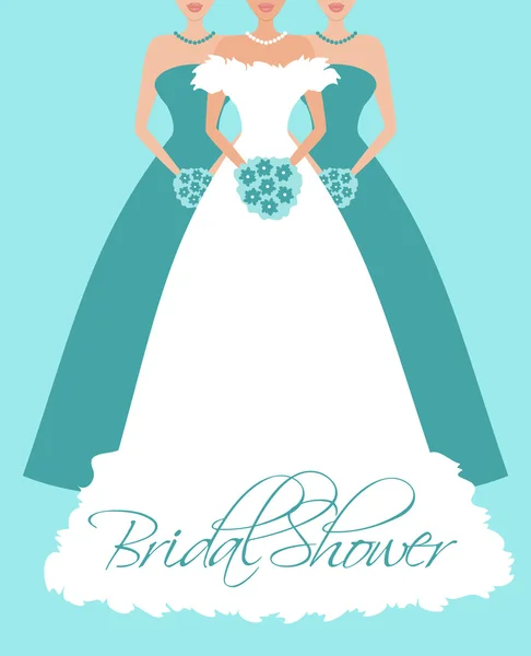 Bride and Her Bridesmaids — Stock Vector