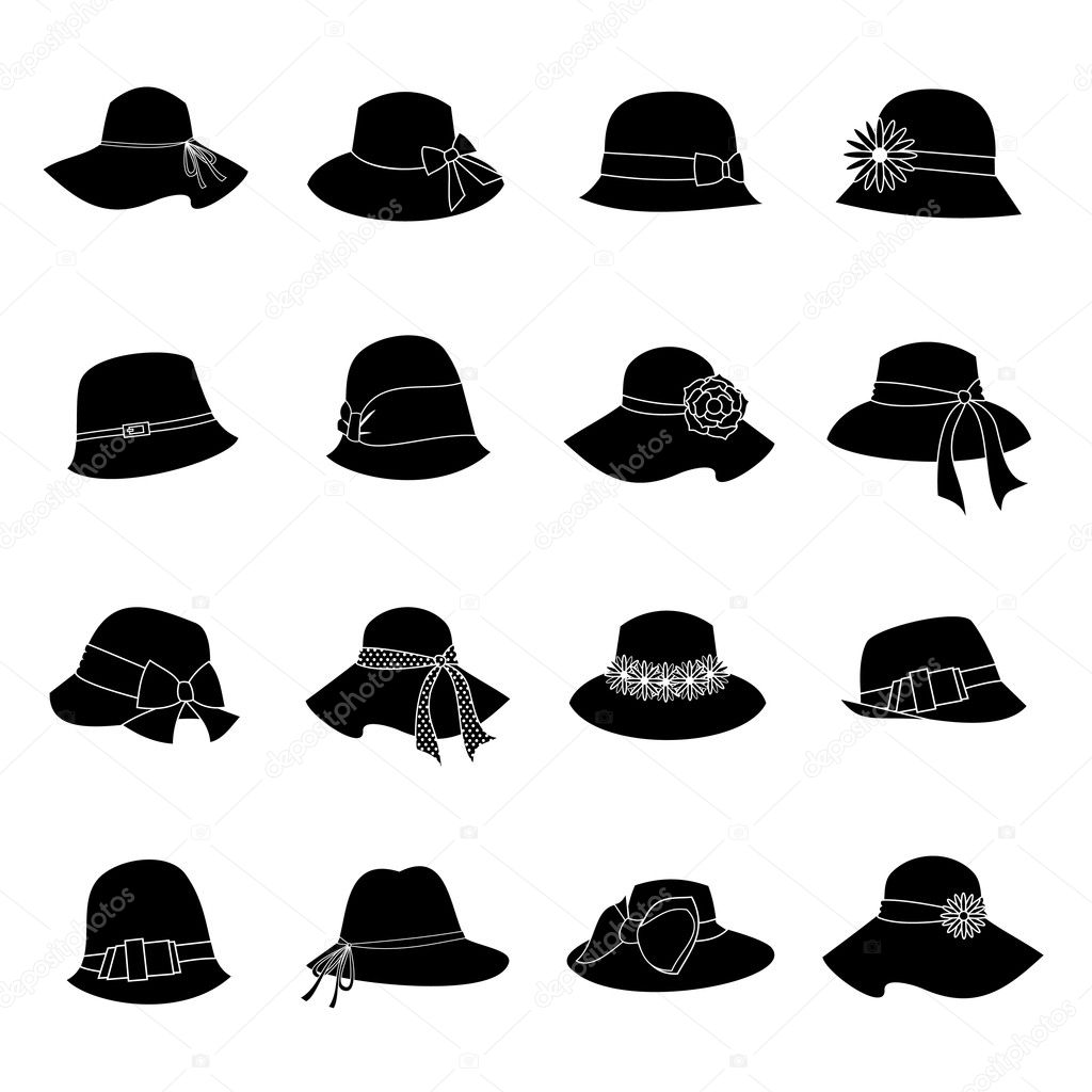 Elegant Hats Icon Set
