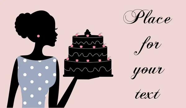 Femme gâteau — Image vectorielle