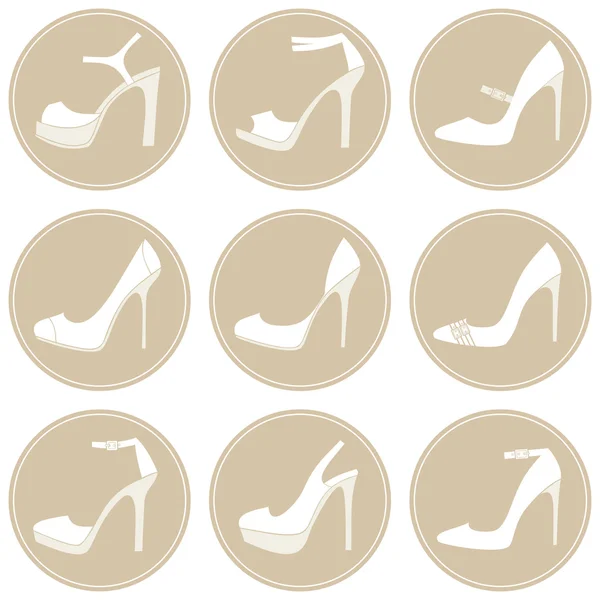 Набор значков для летней обуви — стоковый вектор