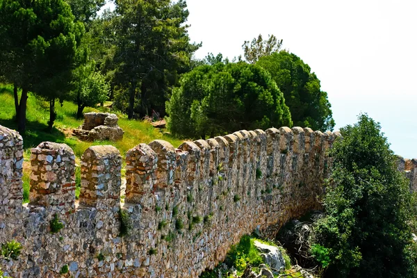 stock image Wall of fortress . Alanya. Turkey