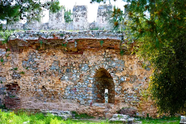 A Turquia. Castelo de Alanya. Parte da fortaleza . Imagens De Bancos De Imagens Sem Royalties