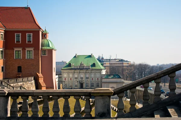Warsaw . An unusual point of shooting. Royal castle in Warsaw. Poland — Stock Photo, Image