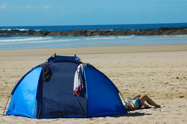 Acampamento de praia — Fotografia de Stock