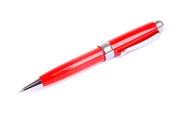 Červený míček pero — Stock fotografie