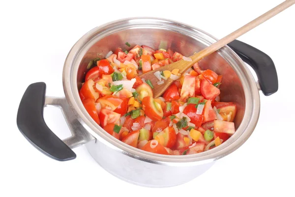 Cooking vegetable soup — Stock Photo, Image