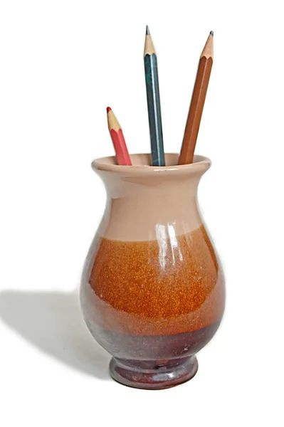 Crayons dans un vase . — Photo