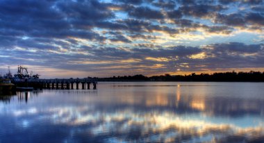 Sunrise üzerinde göl giriş, Avustralya