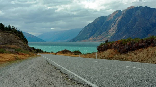 stock image Empty road of a clear day in New Zealand