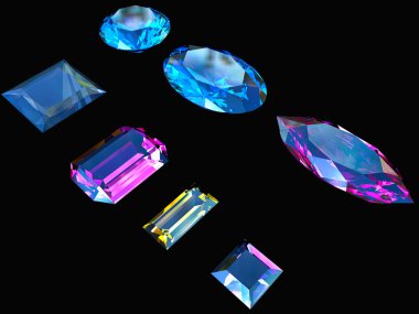 Diamonds on black background clipart