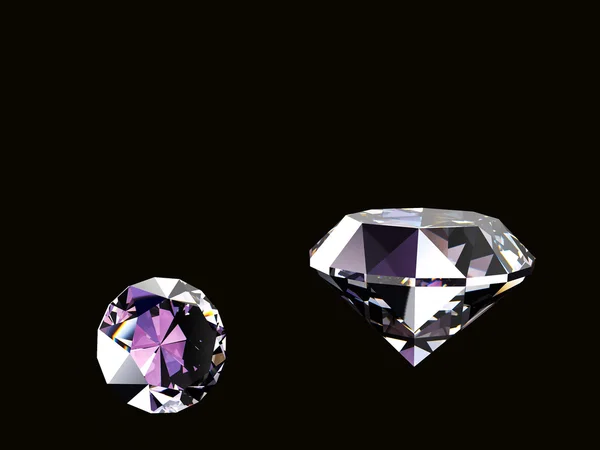Diamanty na černém pozadí — Stock fotografie