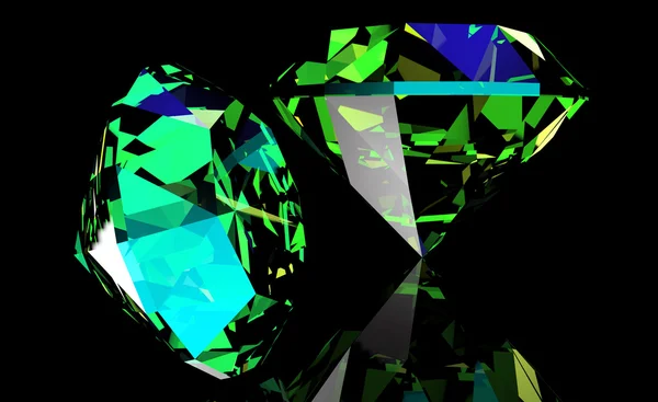 Diamonds on black background — Stock Photo, Image