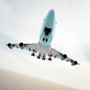 büyük yolcu uçağı kalkış