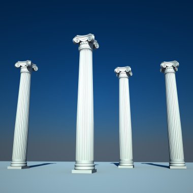 Classical style columns in ionic order clipart