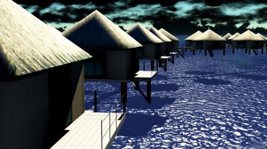 sunset resort tropikal