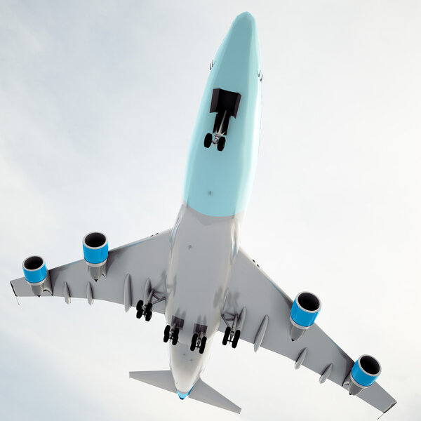 Big passanger airplane taking off
