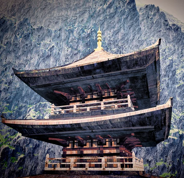 Дзен-буддийский храм в горах — стоковое фото