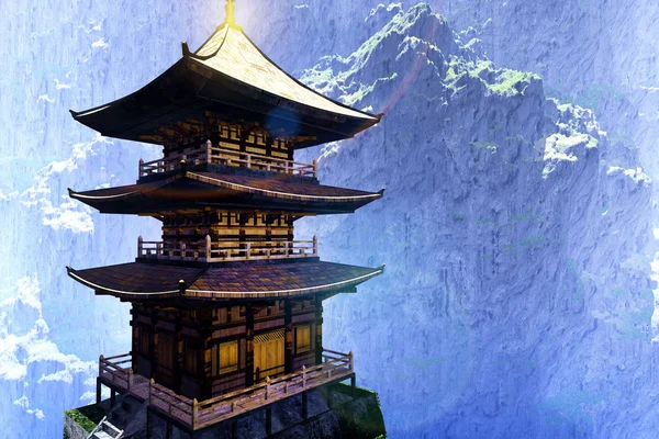 Zen-buddhistischer Tempel in den Bergen — Stockfoto