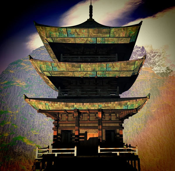 Zen boeddhistische tempel in de bergen — Stockfoto