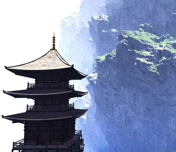 산에서 선종 불교 사원 — 스톡 사진