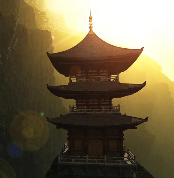 Zen buddhist temple in the mountains — Stock Photo, Image