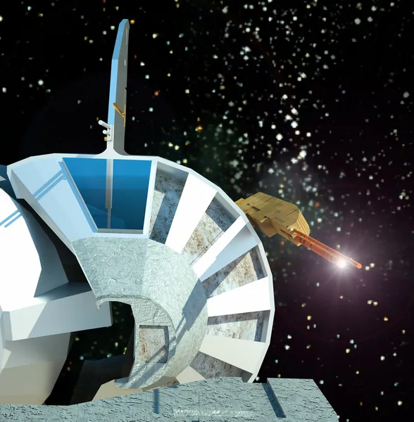Военный космический корабль — стоковое фото