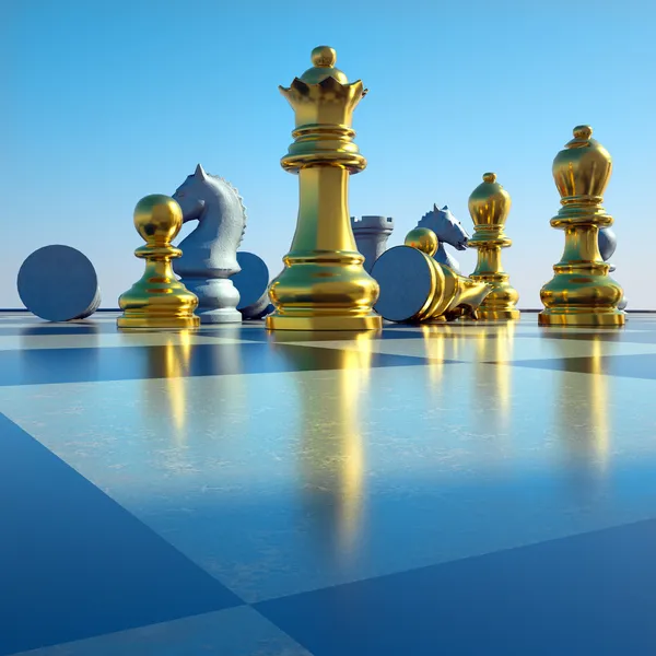 Batalha de xadrez derrota — Fotografia de Stock