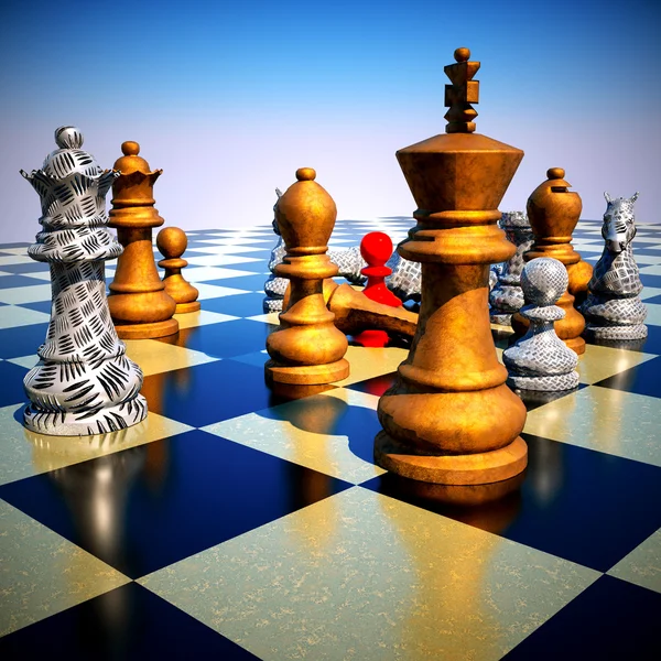 Шахи бій - поразки — стокове фото