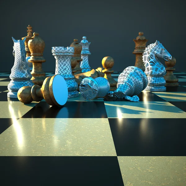 Satranç savaş - yenilgi — Stok fotoğraf