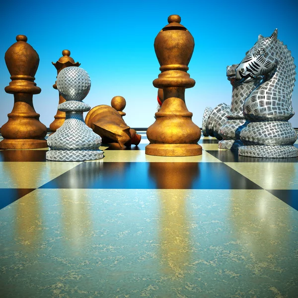 Schachschlacht -Niederlage — Stockfoto