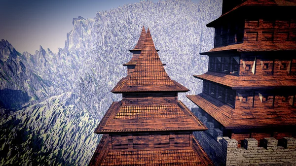Zen templo budista nas montanhas — Fotografia de Stock