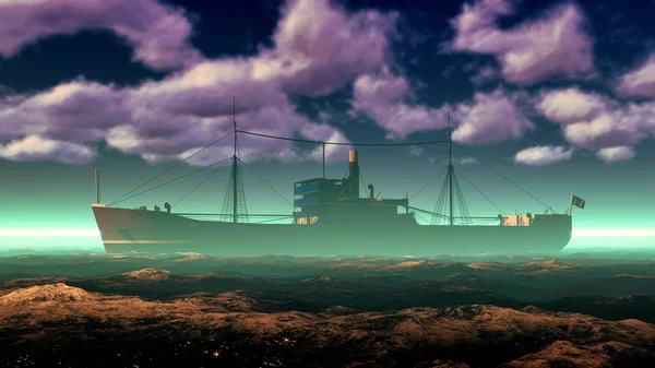 Geweldige zonsondergang over titanic — Stockfoto